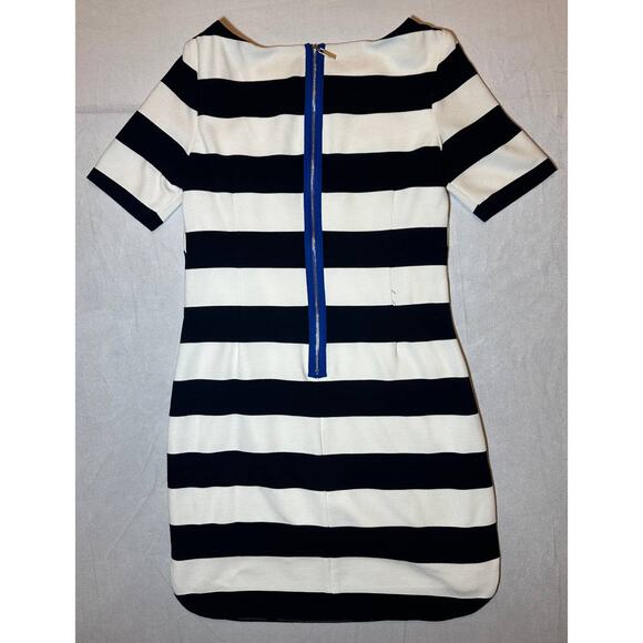 Jessica Howard Bold White Black Striped Short Sleeve Tunic Dress 6Size - Picture 2 of 6